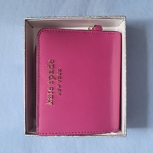 NIB Kate Spade small zip wallet, magenta